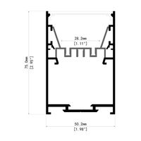 TW5075 Luminaire suspendu LED noir pour bureau commercial avec driver intégré, profilé en aluminium LED