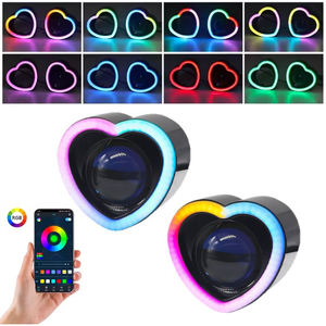Cache-<span class=keywords><strong>projecteur</strong></span> 2,5 pouces Love RGB <span class=keywords><strong>LED</strong></span> Angel Eye, cache décoratif pour phare HID, lentille de <span class=keywords><strong>projecteur</strong></span> <span class=keywords><strong>LED</strong></span>, accessoire d'éclairage automobile - Product Image 1