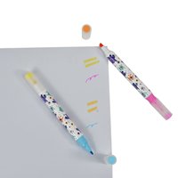 Stylo fluorescent double tête bicolore pour surlignage, marqueur fluorescent grande capacité 12 couleurs