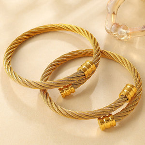 กำไลข้อมือแฟชั่น สร้อยข้อมือและกำไล สแตนเลส 316L ชุบทอง 14k 18k PVD สำหรับผู้หญิง - Product Image 3