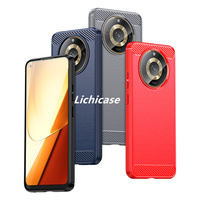 Coque anti-chute en TPU brossé à texture en fibre de carbone Lichicase pour couverture mobile souple Realme 11 Pro Plus