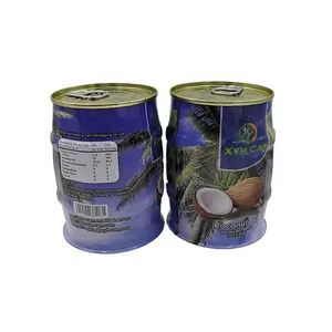 Latas de lata de aceite de coco, embalaje de agua de coco de grado alimenticio, fabricante de China