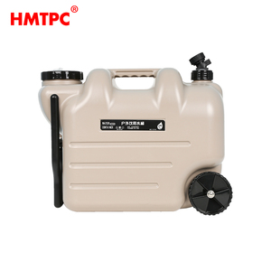 Bidon rectangulaire en plastique de qualité <span class=keywords><strong>alimentaire</strong></span> de 28 L avec poignée <span class=keywords><strong>pliable</strong></span> et roues, réservoir d'eau pour usage extérieur - Product Image 2