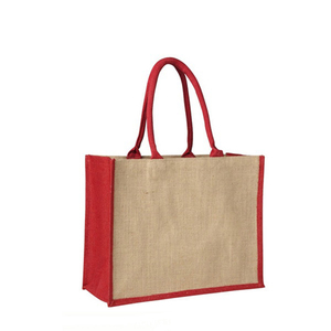 Sac fourre-tout en toile de jute personnalisé avec logo imprimé, bandoulière et fermeture, idéal pour les courses - Product Image 3
