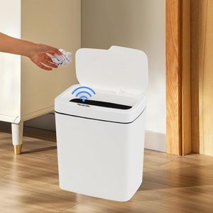 Poubelle de cuisine intelligente électrique en plastique 9L/10L/11L avec capteur de mouvement, couvercle auto-scellant, poubelle automatique carrée pour salle de bain - Product Image 6