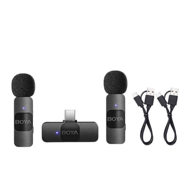 BY-V Wireless Mic Collar Clip Smartphone Camera Live Streaming Studio Movie Film Video Recording Audio Radio Speaker Microphone