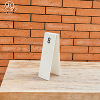 Porte-numéro de table de buffet en métal, style tente, double face, réutilisable, support de carte numérotée, revêtement en poudre, pour hôtel, restaurant