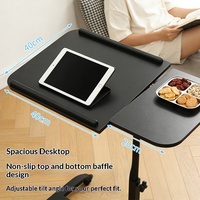 Table relevable - Table de chevet mobile 3-en-1, bureau pliable réglable, bureau de lit, bureau d'ordinateur paresseux pour canapé et bureau