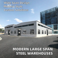 Bâtiments d'entrepôt à grande portée en structure métallique de conception moderne pour utilisation en supermarché, construction de haute qualité avec panneaux sandwich