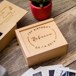 Custom <b>Small</b> Wooden Picture Gift <b>Box</b> <b>with</b> Sliding <b>Lid</b> Solid Pine Keepsake and Gift <b>Box</b> Handcrafted Compact Storage Solution - Product Image 3