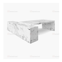 Meubles de luxe Newstar en marbre blanc de Carrare italien, table de bureau moderne pour salle de réunion, bureau de direction en marbre pour PDG, patron, cadre supérieur