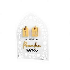 Calendario de Mesa de Metal Hecho a Mano con Temática Islámica para Ramadán |   Impermeable y duradero para la decoración festiva del escritorio - Product Image 1