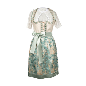 OEM <b>Women</b> Traditional Dirndl <b>Dress</b> Floral Embroidered Fitted Bodice Knee Length A Line Skirt Short Sleeve <b>Vintage</b> Style - Product Image 1