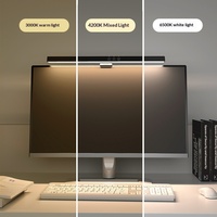 Luz ambiental montada en la pantalla, luz de relleno para monitor que protege la vista, lámpara para computadora, luz para el cuidado de los ojos apta para estudiantes, pantalla curva