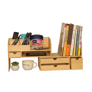 DIY Desktop Storage Rack Wood Grain Rectangular Detachable Drawer Organizer for Office Supplies and <b>Files</b> - Product Image 5