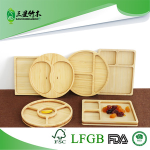 Plateau de service en bambou Sanxing, carré ou rond, avec compartiments, pour dîner, fruits, usage hôtelier - Product Image 5