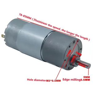 37GB555 <strong>DC</strong> Gear <strong>Motor</strong> 12v <strong>24v</strong> Adjustable Speed Can CW CCW High Torque Low Speed Mini Electric Geared <strong>Motor</strong> - Product Image 6