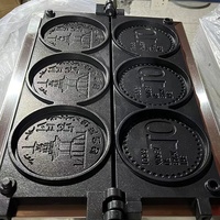 Machine à fabriquer ronde commerciale gaz ou électrique états-unis japon corée malaisie gaufre pièce d'or faisant en Stock