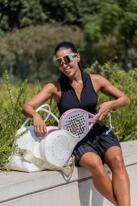 Bolsa de Pádel Personalizada HIBO para <span class=keywords><strong>Mujer</strong></span>, Color Crema, Microfibra PU - Product Image 6