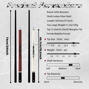 Taco de Salto Little Monster de Alta Calidad con Bolsa Negra, Junta Uniloc, Fibra de Carbono, Tacos de Billar para Snooker y Billar - Product Image 6