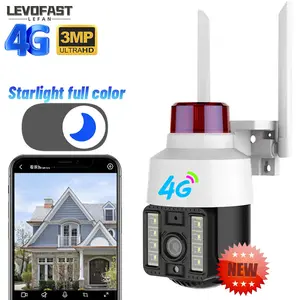LEVOFAST V380pro 3MP 풀 HD 별빛보기 비디오 실외 보안 카메라 LED 알람 CCTV 4G 카메라로 APP 제어
