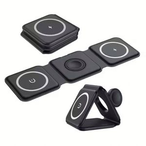 15w Magnetic Wireless Charger 3 in 1 Foldable Phone Charger Fast Charging Wireless Earphone Watch Mobile Phone Charger Stand - Product Image 1