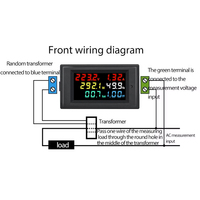 Medidor de Energía Digital LCD a Color 6 en 1 para Facturación Precisa de Inquilinos, 50/60Hz 220V, CT 15mm, Factor de Potencia, kWh, Voltímetro