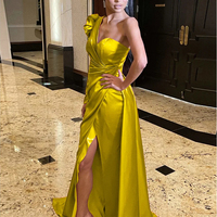 Robe de soirée élégante et raffinée pour femme, en satin tissé, sans manches, longue, plissée, amincissante, collection automne