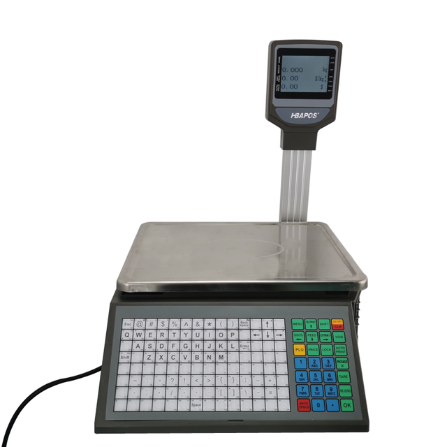 General Weighing Scale Grey Barcode Ticket Printer for Cashier in Fruit Meat Shop Sale Label Scale for Supermarket