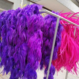 Pluma de gallo de pollo Hackle blanca teñida para manualidades, Material para atar moscas DIY, pendiente de pelo de carnaval, accesorio para fiesta, decoración del hogar - Product Image 2