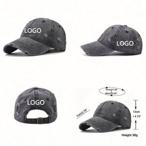 Casquettes de baseball vintage usées, 12 couleurs, avec logo brodé personnalisé, non structurées, 6 panneaux, en coton lavé, effet vieilli, style Dad Hat - Product Image 3
