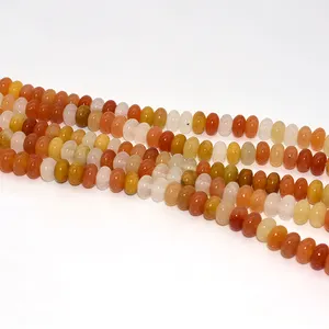 Trade Insurance Gemstones Rondelle Spacer 5*8mm Golden Silk Jade Abacus Beads