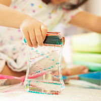 Sablier créatif bicolore à mouvement liquide et bulles, fait main, pour jouets sensoriels anti-stress, ornement de bureau et artisanat