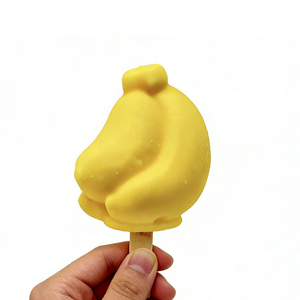Glace en bâtonnet saveur banane en forme de fruit 3D, directement de l'usine, pop-corn glacé viral et tendance sur internet, collation exotique Halal 75g - Product Image 2