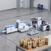 Machine automatique de fabrication de sacs en papier à fond plat carré avec fenêtre pour la production de sacs et de boîtes