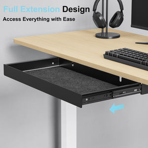 Cassetto Sotto Scrivania da 20,1 Pollici con Guide a Sfera a Estrazione Totale per Scrivania Regolabile in Altezza, Organizzatore in Acciaio al Carbonio - Product Image 1