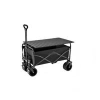 Chariot de camping pliable BTYP TC-10 pour extérieur, chariot de courses portable grande capacité avec roues pivotantes en métal pour porte arrière de véhicule