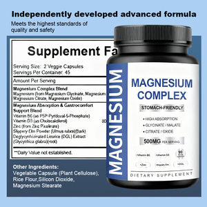 Cápsulas <span class=keywords><strong>de</strong></span> Magnesio Glicinato <span class=keywords><strong>de</strong></span> Marca Privada para Dormir, Minerales para Equilibrar el Ciclo del Sueño, <span class=keywords><strong>Descanso</strong></span> Profundo, Relajación, OEM, ODM, Venta al por Mayor - Product Image 3