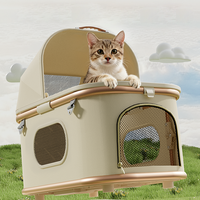 Poussette pliable en alliage d'aluminium léger à un clic pour animaux de compagnie, grande capacité, transporteur extérieur pour chats et chiens, idéal pour les voyages