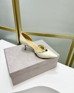 Luxurious designer custom-made women's high-heeled shoes, pure white, pearl accents, fairy-like, popular online, casual, high - Product Image 1