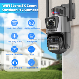 HongGlobal 9MP Video Smart Outdoor PTZ IP Cámara para el hogar ICSee Tres lentes 8X Zoom WiFi Vigilancia CCTV Cámara inalámbrica de seguridad - Product Image 2