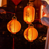 Maßgefertigte Chinesische Wintermelonen-förmige Hängende Papierlaterne Tragbar zur Dekoration