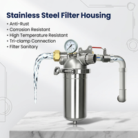 Nuevo Filtro de Agua Pre-filtrante Sanitario de Malla Fina de 100 Mallas, 316L, Electropulido, con Conexión Tri-Clamp de 1 Pulgada NPT para Instalación Exterior