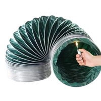 Tuyau d'air flexible industriel en tissu composite PVC ignifuge, vert, à trois couches, pour extraction et distribution de fumée