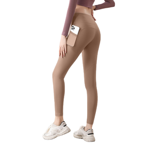 Women's High Waist Solid Breathable Yoga <b>Leggings</b> with Tummy Control for Workout Running Gym-Spandex/<b>Nylon</b> Material - Product Image 2