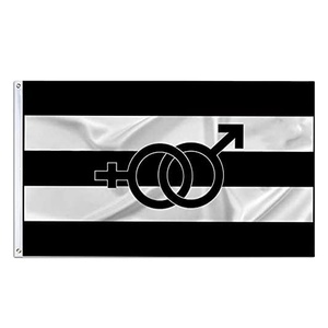 Bán buôn Polyester 3x5 ft màu đen và trắng hồng màu xanh dị tính Cờ biểu ngữ với grommets đồng cho thẳng niềm tự hào diễu hành - Product Image 3