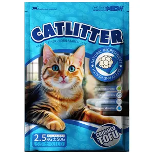 Kırık kedi kumu hızlı su emme güçlü topaklanma Premium kalite ezilmiş Tofu kedi kumu