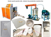 Ligne de machines pour le moulage d'éviers en quartz et granit, de baignoires, de lavabos et de receveurs de douche en surface s