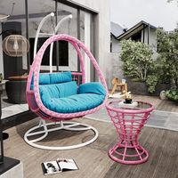 Fauteuil suspendu en rotin au design contemporain, durable, résistant aux intempéries, chaise hamac en osier pour extérieur, patio, jardin