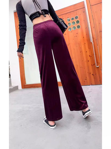 Casual Pants EU and US Solid Color <strong>Velvet</strong> Wide Leg Pants Pendant Loose Pants Women's Wear <strong>Trousers</strong> - Product Image 6